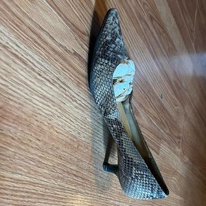 Calvin Klein snake print low heels